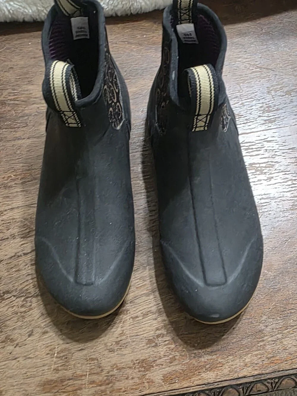 Black Chelsea Ankle Boots with Tan Midsole Accent